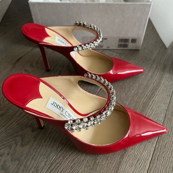 SOLD. Jimmy Choo Crystal Mules Red - Picture 3 of 8